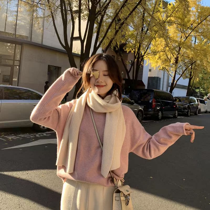 慵懒风网红超火圆领毛衣女秋冬2019新款宽松洋气 很仙的百搭上衣|ruв категории Женская одежда, свитер - от Buy2taobao.com для оказания профессиональной услуги покупки агента Taobao