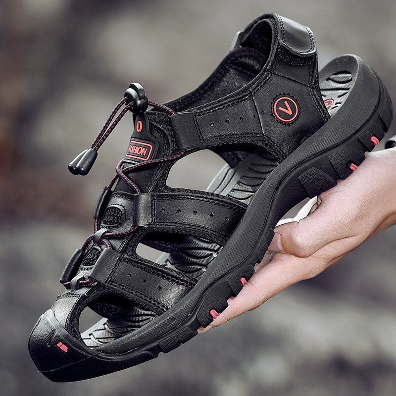 Lydia bull Sandals man summer new pattern Casual shoes Baotou Beach shoes Top layer leather light Elastic bandin the Outdoor/Mountaineer/Camping/Travel Goods , Outdoor footwear , Sandals/Sandals/Slippers category - from Buy2taobao.com to provide professional Taobao agent buy service