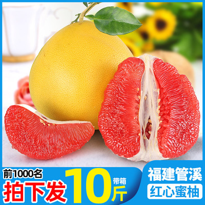 福建平和琯溪红心柚子10斤带箱 当季新鲜水果红肉蜜柚 红柚子包邮
