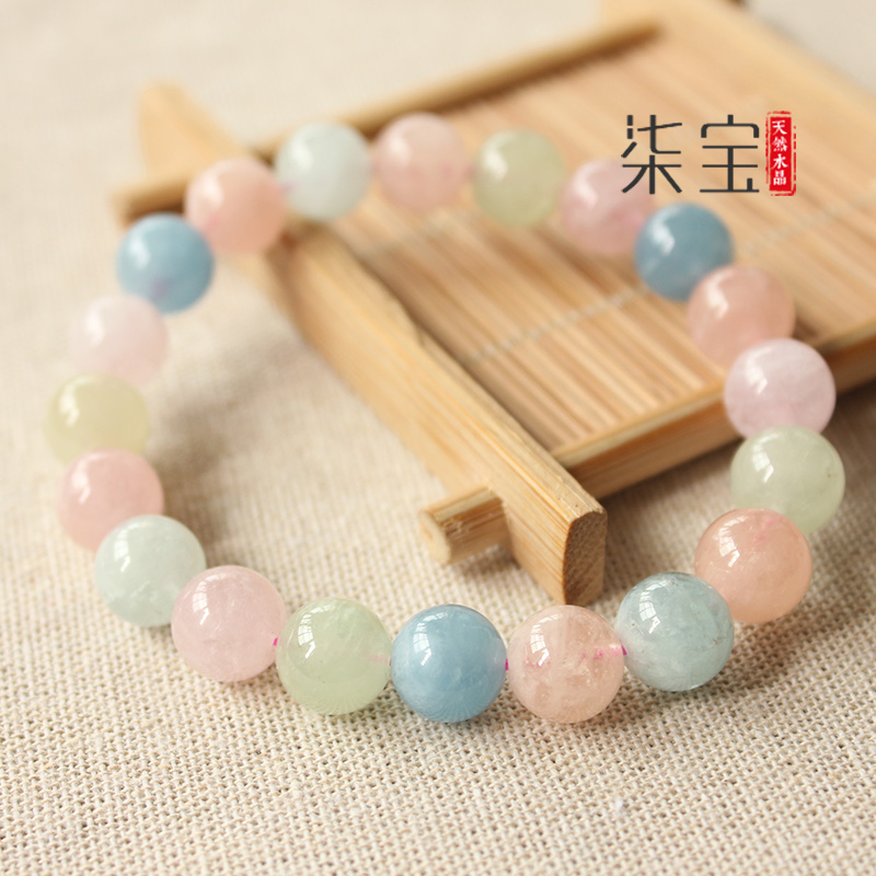 天然冰种摩根石手链女正品绿柱石海蓝宝水晶手串女款收藏级冰透在类目 饰品/流行首饰/时尚饰品新, 手链中 - 来自Buy2taobao.com提供专业的淘宝代购服务