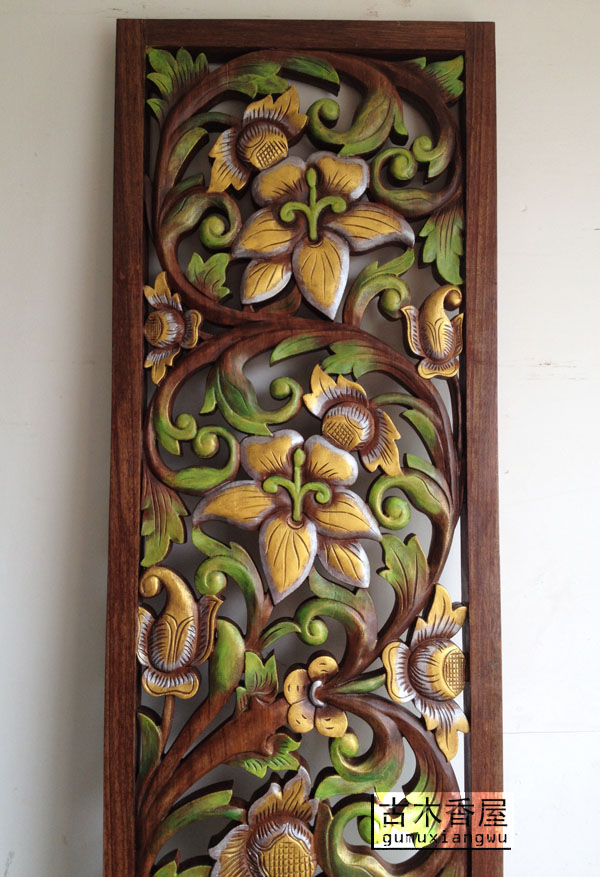 Selling Thailand Exotic style Individuation originality Plumeria Wood carving Board Painting Wall decoration Pendantin the Home accessories , Mural category - from Buy2taobao.com to provide professional Taobao agent buy service