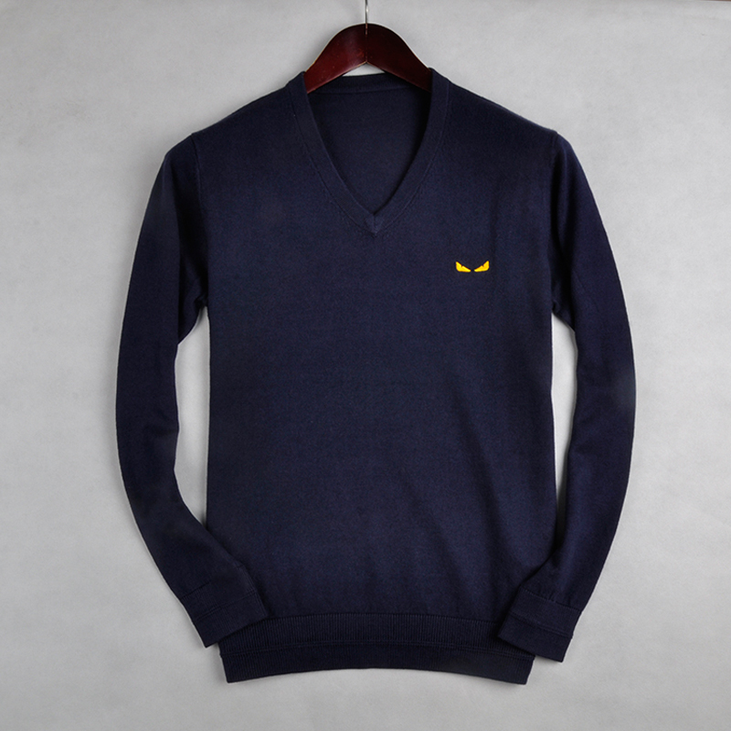 2018年秋季新款小怪獸V領羊絨套頭男士毛衣潮男式針織衫特價包郵在類目 男裝, 針織衫/毛衣中 - 來自Buy2taobao.com提供專業的淘寶代購服務