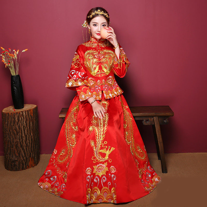 2017春秋中国风新款冬季新娘敬酒服刺绣个性古典复古大气显瘦婚纱|ruв категории Женская одежда, Cвадебные платья, ципао - от Buy2taobao.com для оказания профессиональной услуги покупки агента Taobao