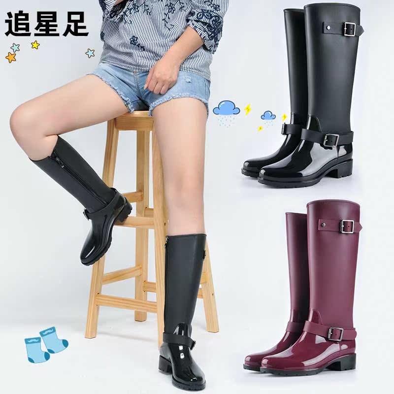 冬款ins高幫時尚款中跟橡膠大人外穿高筒雨鞋女長筒耐磨防水鞋在類目 居家日用, 傘/雨具/防雨/防潮, 雨鞋中 - 來自Buy2taobao.com提供專業的淘寶代購服務