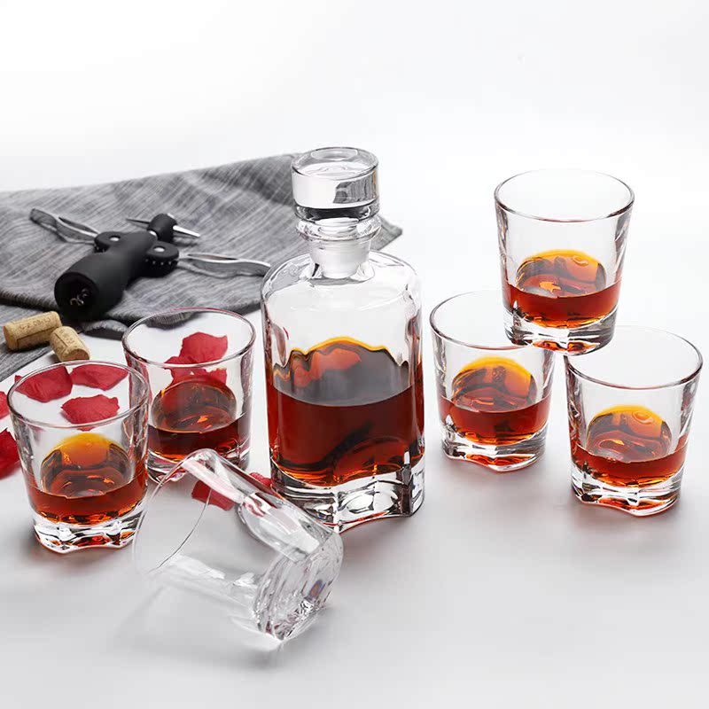 酒杯套裝杯洋威士忌玻璃6只家用水晶紅酒瓶帶蓋醒酒器威士忌酒具在類目 餐飲具, 酒壺/酒杯/酒具, 酒杯中 - 來自Buy2taobao.com提供專業的淘寶代購服務