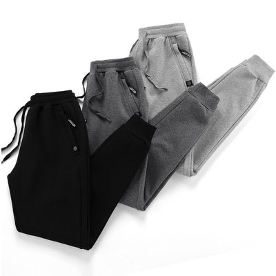 运动裤男夏季薄款纯棉宽松卫裤韩版九分休闲裤收口束脚哈伦裤小脚