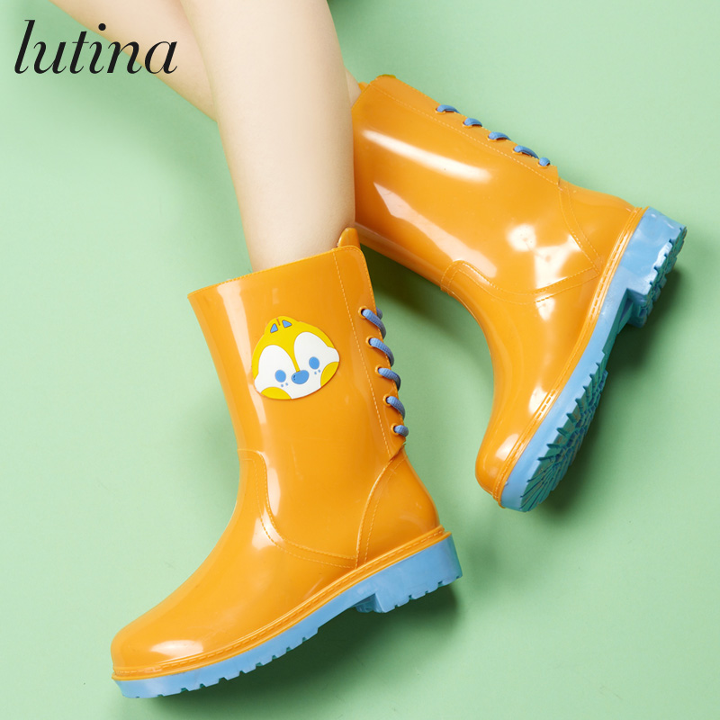 lutina新款澳洲萌物果冻雨鞋纯色系带水鞋胶鞋防滑成人雨鞋|ruв категории Женская обувь, калоши - от Buy2taobao.com для оказания профессиональной услуги покупки агента Taobao