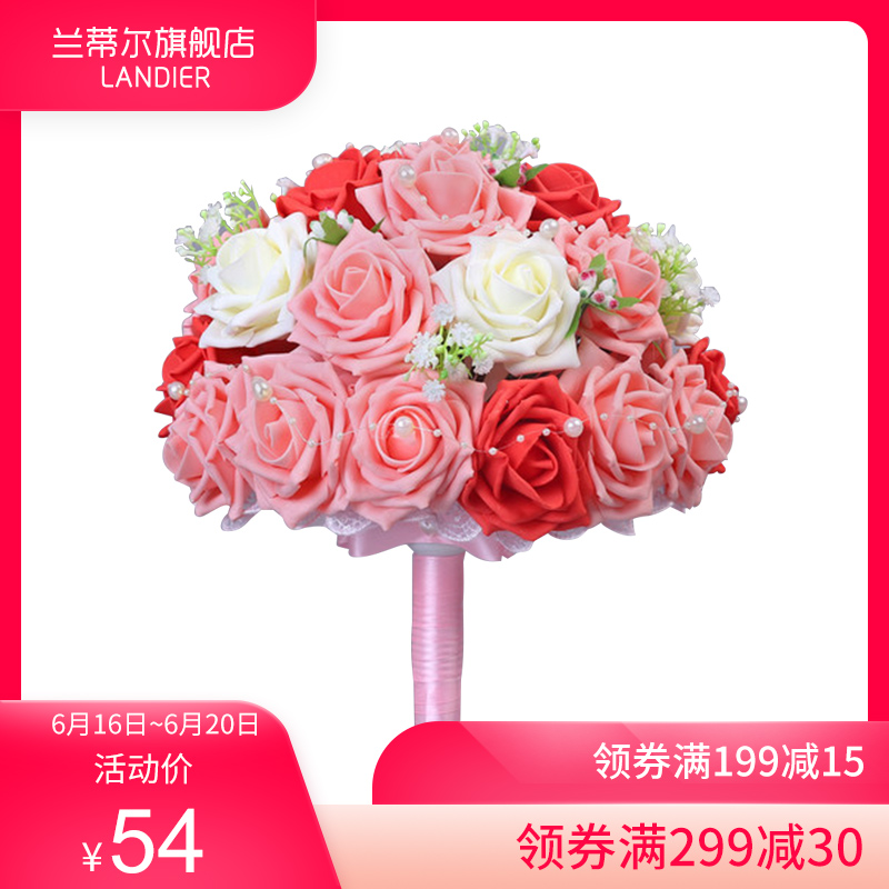 韓式創意結婚新娘手捧花滿天星玫瑰花婚紗照拍照道具仿真花結婚用在類目 鮮花速遞/花卉仿真/綠植園藝, 婚禮鮮花布置, 新娘手捧花中 - 來自Buy2taobao.com提供專業的淘寶代購服務