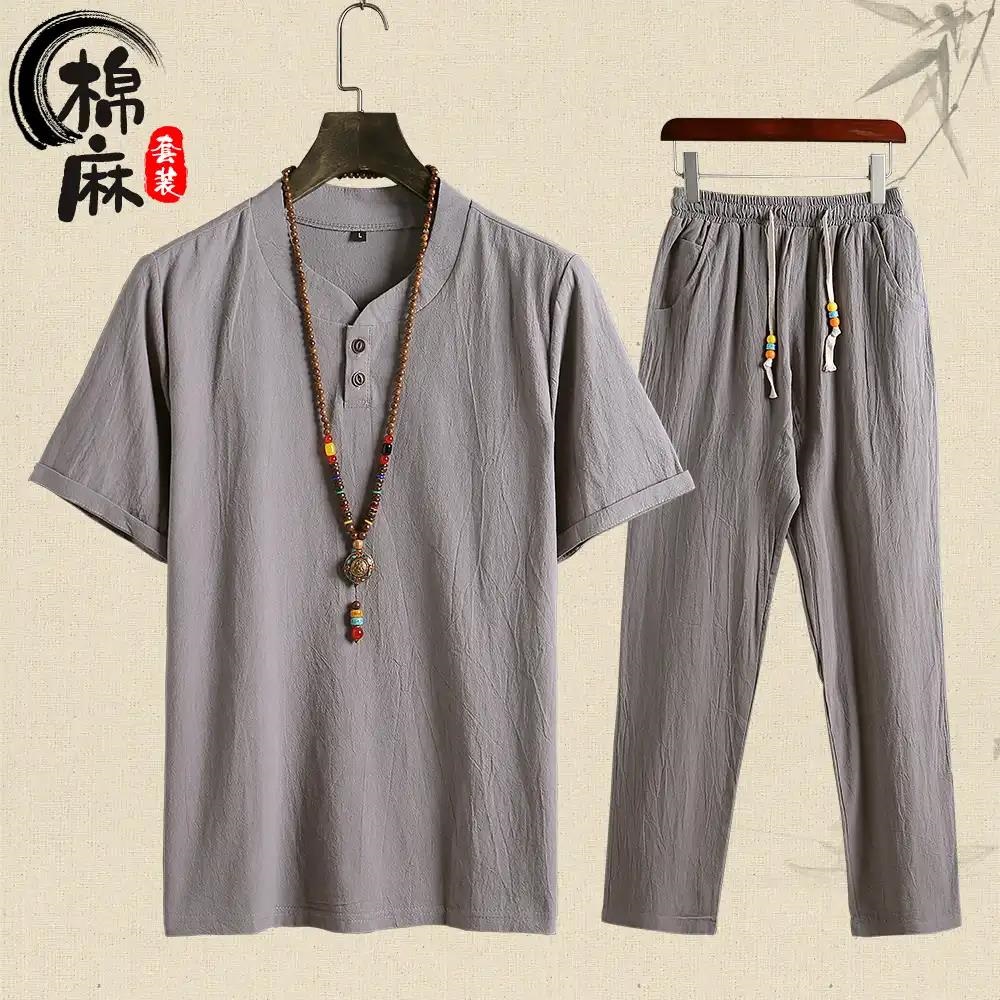 小小蜗牛棉麻服饰9棉麻套装夏季薄款休闲百搭两件套棉麻t恤|ruв категории Мужская одежда, футболка - от Buy2taobao.com для оказания профессиональной услуги покупки агента Taobao