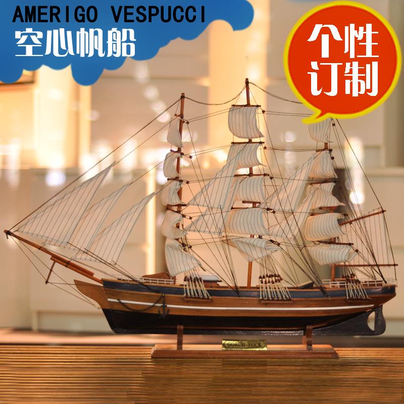 木质仿真帆船模型摆件 大号手工制作生日一帆风顺礼物 家居装饰品|msdalam kategori Aksesori rumah, bot kraf - dari Buy2taobao.com untuk memberikan perkhidmatan ejen Taobao profesional membeli