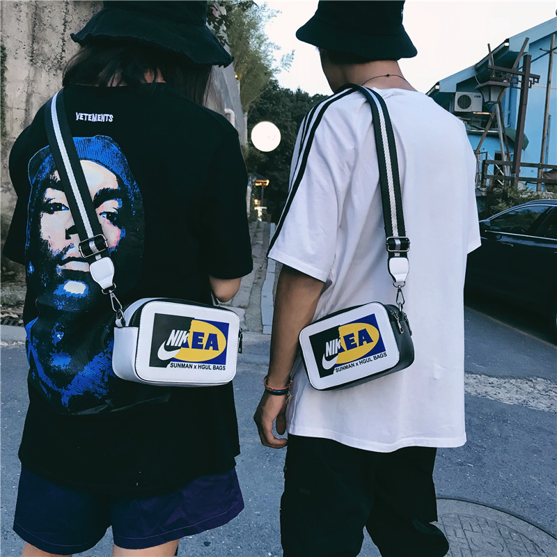 A small bag ins Kuso Jointly Lovers money Disco dancing Cool Pack street Hip hop Coloured ribbon Diagonal Small square packagein the Leather/Lady bags/Men's bag, Men's bags category - from Buy2taobao.com to provide professional Taobao agent buy service