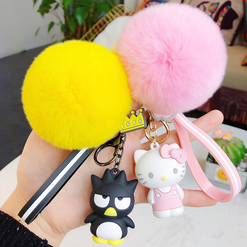 the republic of korea originality Drip glue penguin Dog with big ears Key buckle Cartoon lovers Bag DIY Hair ball key Chain Ring Pendantin the Festive supplies/Gift , Gift ideas , Keychain category - from Buy2taobao.com to provide professional Taobao agent buy service