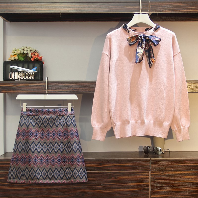 undefined8 Autumn and winter new pattern Autumn mm XL sweater Fur skirt winter Cover the belly Two suitundefinedin the Women's clothing/Boutique , Large size women category - from Buy2taobao.com to provide professional Taobao agent buy service
