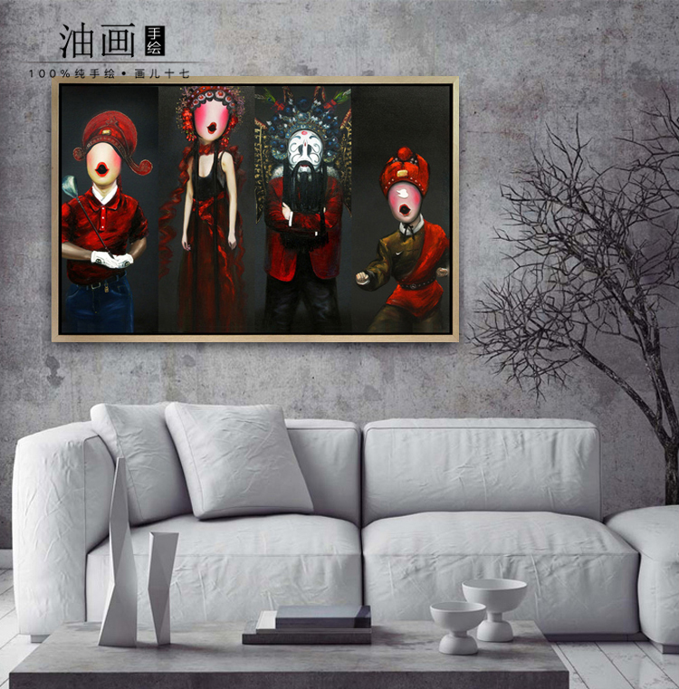 【粉墨登場】純手繪新中式京劇戲曲劇人物油畫中國風國粹裝飾壁畫在類目 家居飾品, 裝飾畫, 油畫中 - 來自Buy2taobao.com提供專業的淘寶代購服務