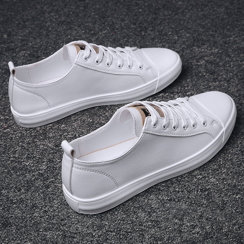 White shoes Korean Edition Versatile Trend man White shoes leisure time white skate shoes Men's Shoes Spring Trendy shoes 2019 new patternin the Men's Shoes, Low shoes category - from Buy2taobao.com to provide professional Taobao agent buy service