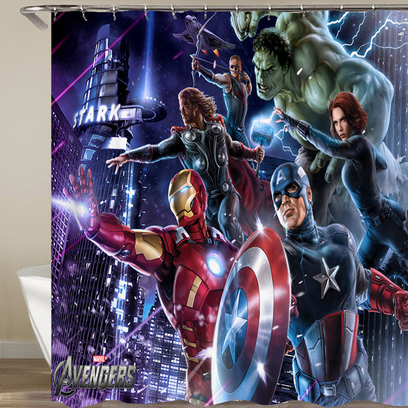 Hulk Iron Man Man Wai Avenger Alliance Polyester fiber waterproof Antifungal Shower Curtains curtain door curtain cloth Hanging curtainin the Family/Personal Cleaning Tools , Sanitary appliances/Bathroom accessories , Shower Curtains category - from Buy2taobao.com to provide professional Taobao agent buy service