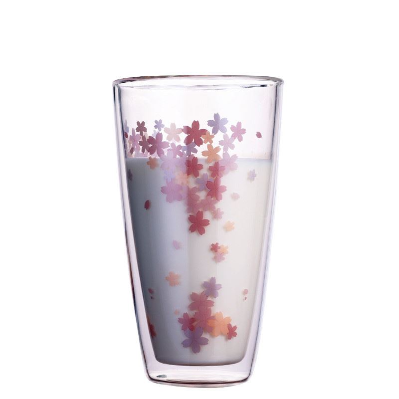 Glass Insulated cup household cherry blossoms Water cup double-deck High temperature resistance Water cup originality fruit juice Water cupin the Tableware , Cup/Cups/Kettle , Insulated cup category - from Buy2taobao.com to provide professional Taobao agent buy service