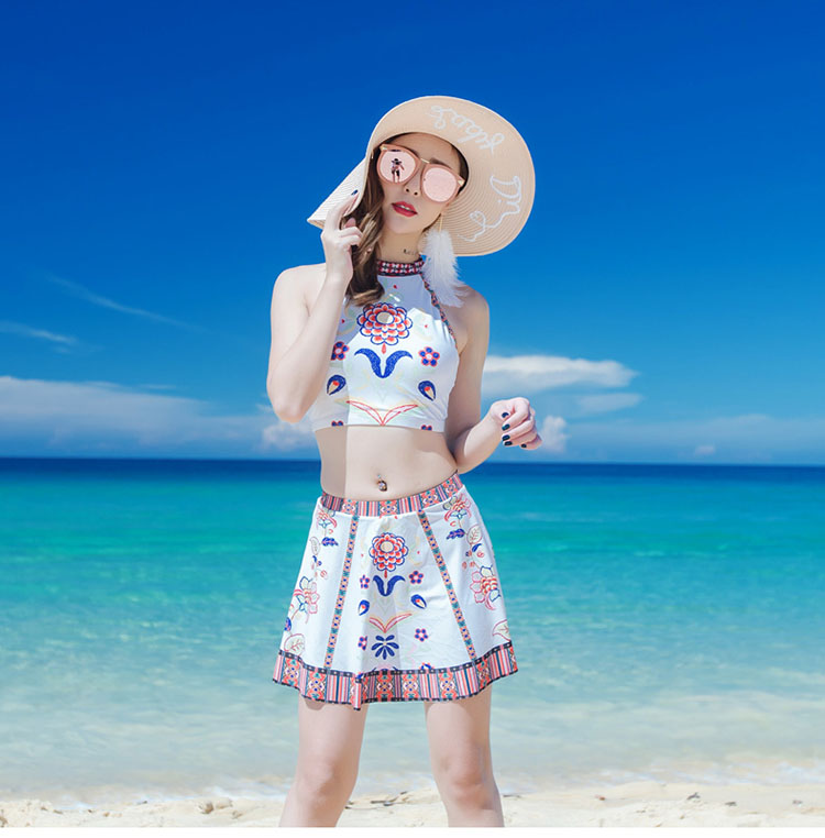 Retro Swimsuit sexy hot spring fresh Small chest Gather Ethnic style Three Fission Skirt the republic of korea studentin the Sports/Yoga/Fitness/Fans supplies , Swim , Split swimsuit category - from Buy2taobao.com to provide professional Taobao agent buy service