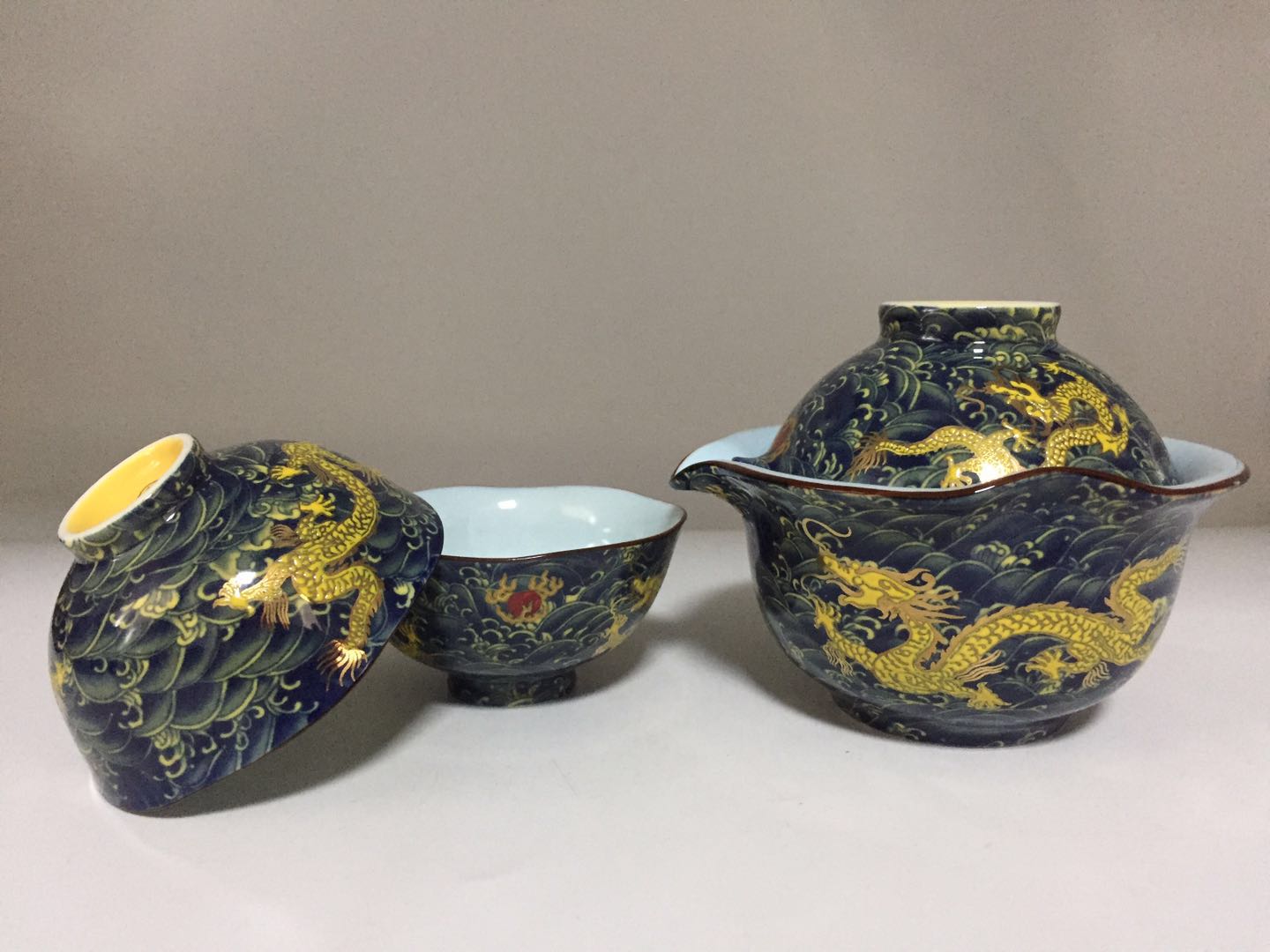 台湾建窑茶具正品 陶瓷茶具套装 黄金龙四件1069茶碗双人组|msdalam kategori pinggan mangkuk, set teh, Pakej teh - dari Buy2taobao.com untuk memberikan perkhidmatan ejen Taobao profesional membeli