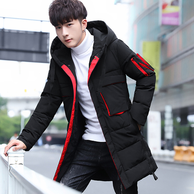2018新款冬季男士外套潮流个性棉衣男中长款棉袄帅气男装羽绒棉服