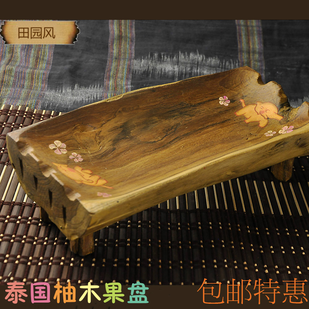 Thailand natural Teak Coloured drawing Dried fruit tray Tray Southeast Asia Retro Log Home Furnishing Supplies Decorationin the Tableware , Tableware , Fruit bowl/Fruit plate/Hamper category - from Buy2taobao.com to provide professional Taobao agent buy service