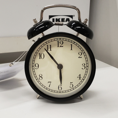 温馨宜家IKEA德卡闹钟时钟黑色装饰钟摆件迷你闹钟床头闹铃包邮
