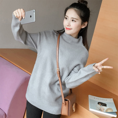 欧洲站高领毛衣女2017冬季新款韩版宽松休闲百搭针织衫保暖打底衫