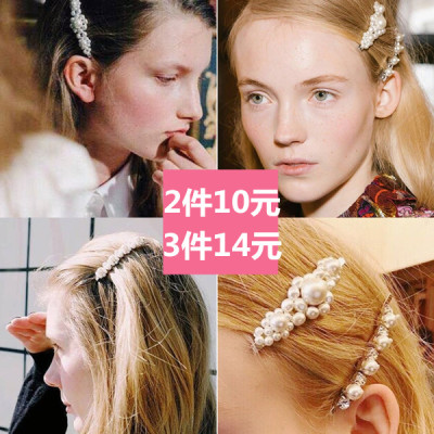 ins网红珍珠发夹一字夹bb夹边夹日本发饰爆款韩国刘海夹女成人