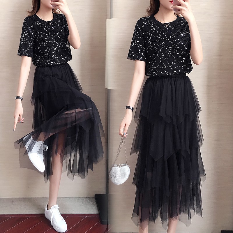20192019 Xia fat mm Two piece set Jacobs Dress temperament goddess Fanda Women's wear Fat sister suit 20in the Women's clothing/Boutique , Large size women category - from Buy2taobao.com to provide professional Taobao agent buy service