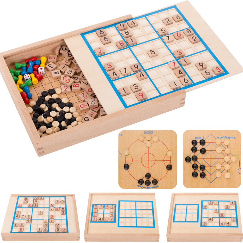 多功能榉木制十八合一数独早教儿童益智玩具游戏棋在类目 玩具/童车/益智/积木/模型, 解锁/迷宫/魔方/智力玩具, 迷宫类中 - 来自Buy2taobao.com提供专业的淘宝代购服务