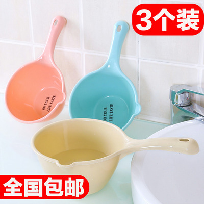 水瓢塑料水勺加厚大号小号圆水舀子宝宝洗澡水瓢厨房彩色瓢