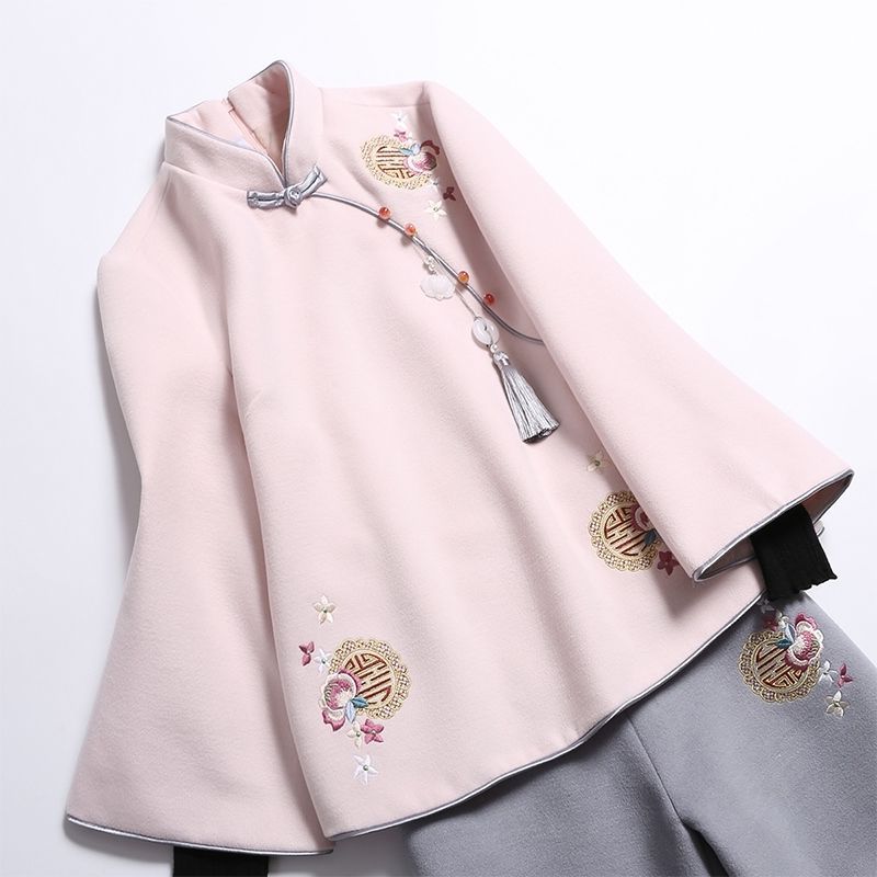 唐装女套装复古茶服两件套2018新款改良旗袍秋冬呢子中国风女装在类目 女装/女士精品, 唐装/民族服装/舞台服装, 民族服装/舞台装中 - 来自Buy2taobao.com提供专业的淘宝代购服务
