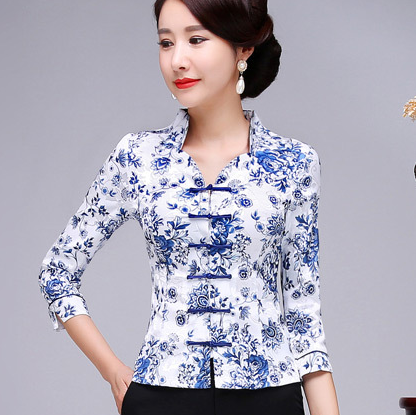 改良唐装汉服中国风女士上衣旗袍款式时尚茶人服新款2019夏季短款|msdalam kategori Butik wanita / wanita, wanita saiz besar - dari Buy2taobao.com untuk memberikan perkhidmatan ejen Taobao profesional membeli