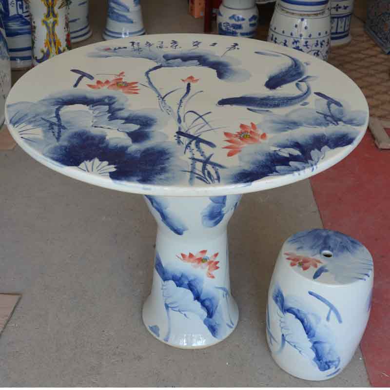 Jingdezhen ceramics Table stool Hand drawn Blue and white porcelain desktop May you always get more than you wish for courtyard outdoor Placein the Home accessories , Decoration category - from Buy2taobao.com to provide professional Taobao agent buy service