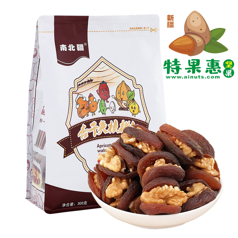 新疆特产杏干无核果脯南北疆杏干夹核桃仁300g包邮 休闲办公零食|msdalam kategori makanan ringan/Nuts/Specialty, Manisan/jujube/Plum/buah-buahan kering, Almonds/aprikot kering - dari Buy2taobao.com untuk memberikan perkhidmatan ejen Taobao profesional membeli