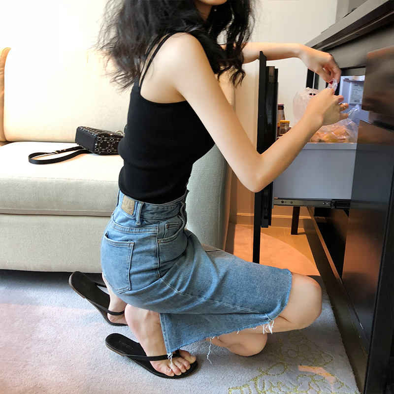 Denim skirt 2019 new pattern Women's wear skirt Korean Edition Irregular skirt Mid length version Split ends Paige A word skirtin the Women's clothing/Boutique , Skirts category - from Buy2taobao.com to provide professional Taobao agent buy service