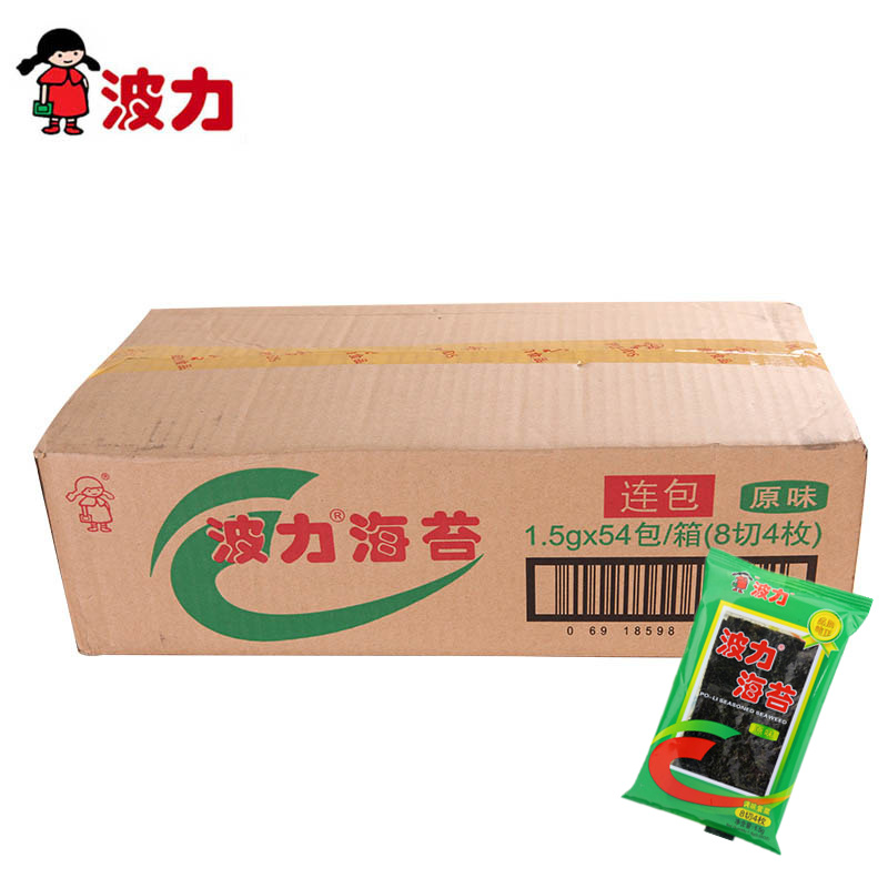 波力海苔原味1.5g×54包整箱 即食海苔儿童零食组合20袋装|msdalam kategori makanan ringan/Nuts/Specialty, sotong/ikan kering/Bersedia untuk makan makanan laut, rumpai laut Siri - dari Buy2taobao.com untuk memberikan perkhidmatan ejen Taobao profesional membeli