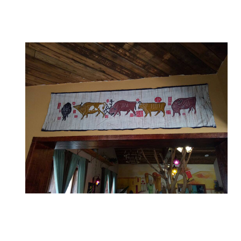 五牛图云南特色手工蜡染布居家餐厅酒吧装饰背景墙贴民族画芯在类目 特色手工艺, 少数民族特色工艺品, 苗族特色, 苗族蜡染中 - 来自Buy2taobao.com提供专业的淘宝代购服务