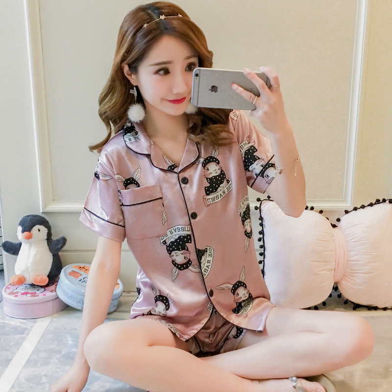 pajamas summer Borneol Short sleeved Home Furnishings silk Thin section XL mm200 summer Two piece setin the Lingerie/Men's underwear/Tracksuit , Pajamas/Home service package category - from Buy2taobao.com to provide professional Taobao agent buy service