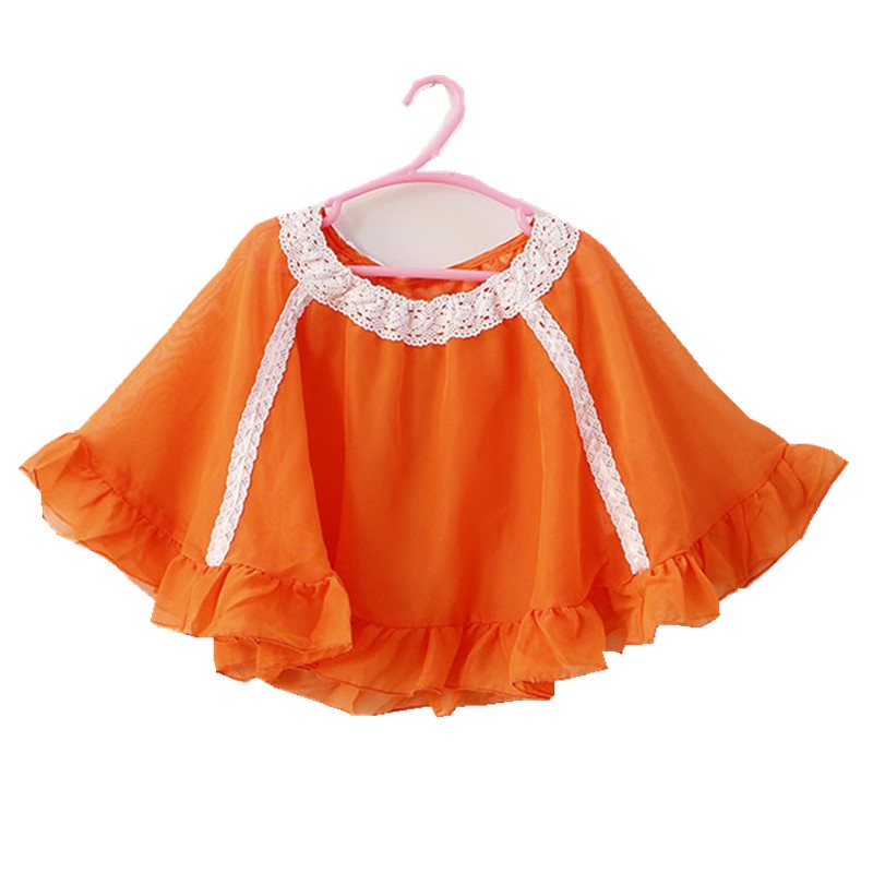 girl Shawl Spring and summer Cape Thin section Chiffon air conditioner Female baby Outside the ride princess Lace Sunscreenin the Children/Baby/Family fitted , Cloak/Cloak category - from Buy2taobao.com to provide professional Taobao agent buy service