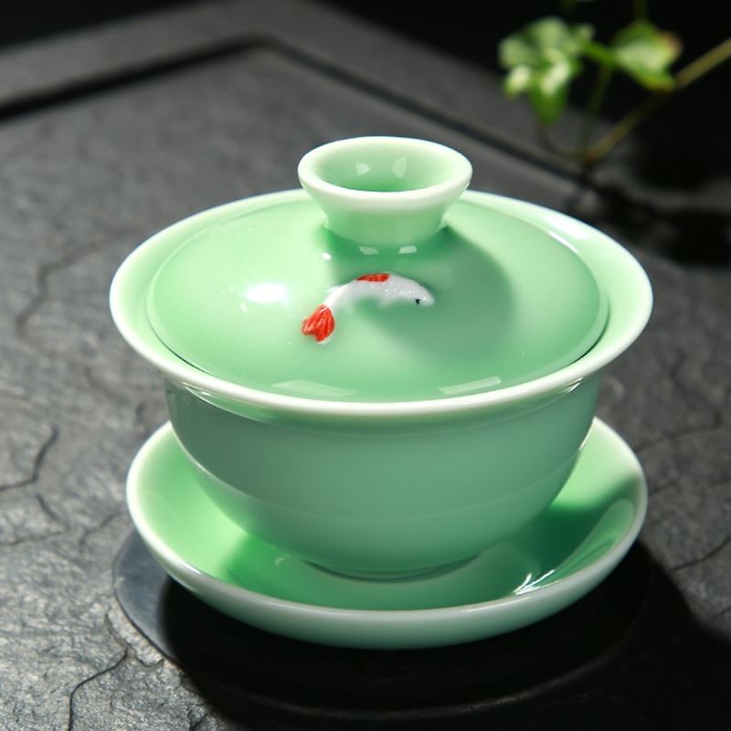 青瓷茶具鲤鱼盖碗茶壶鱼杯鲤鱼龙泉青瓷彩套装茶具鲤鱼配件|ruв категории посуда, чайный сервиз, кунг - Фу, чайный сервиз - от Buy2taobao.com для оказания профессиональной услуги покупки агента Taobao