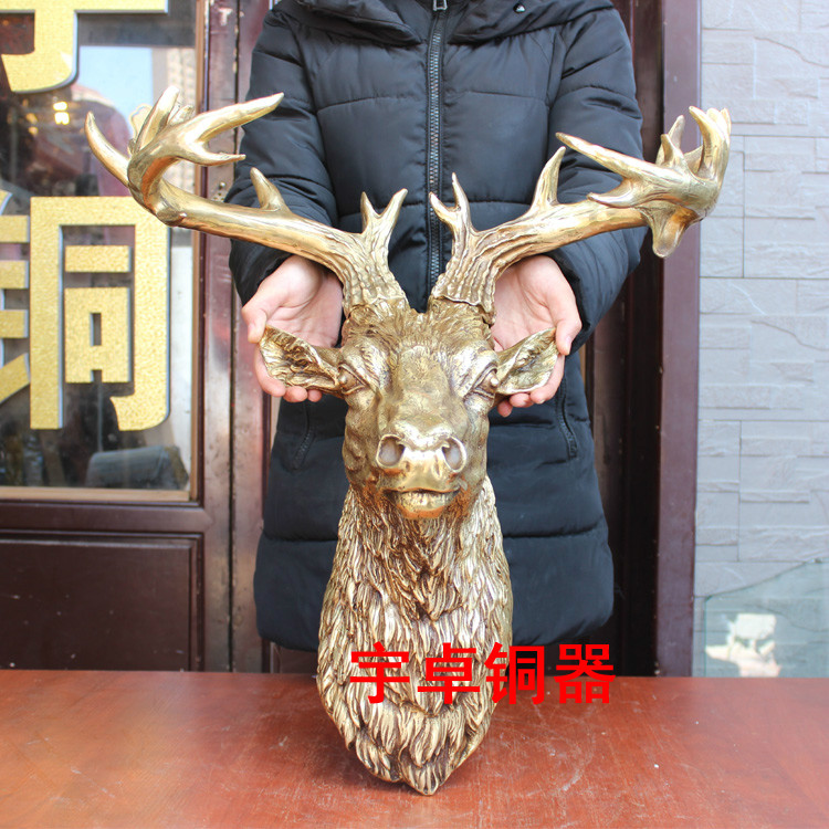 宇卓 鹿头挂件铜雕塑工艺品壁挂挂饰墙饰宾馆酒店软装潢家居饰品在类目 家居饰品, 壁饰中 - 来自Buy2taobao.com提供专业的淘宝代购服务