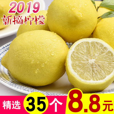 四川安岳黄柠檬新鲜35个当季水果现摘批发皮薄青香酸甜6新鲜柠檬