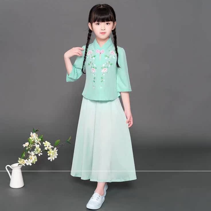 女童汉服春装2019新款6岁女婴网红表演服少女唐代显瘦复古风婴童|ruв категории Детская одежда, детей ципао/костюм/национальная одежда, костюм - от Buy2taobao.com для оказания профессиональной услуги покупки агента Taobao