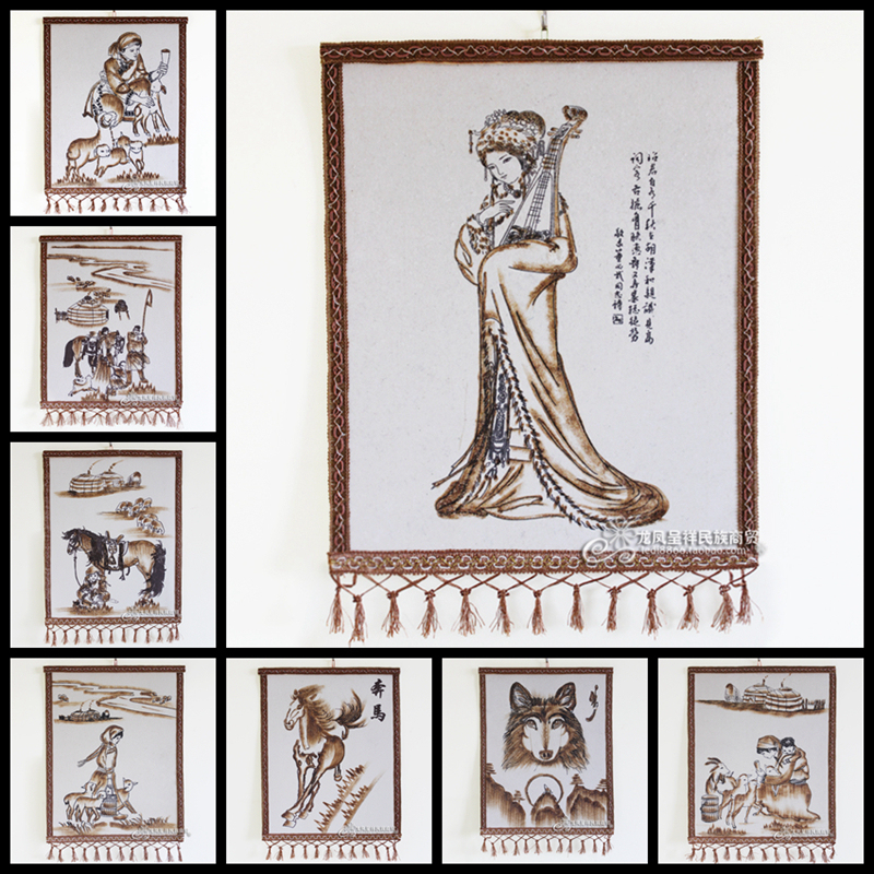 Mongolian Special handicraft Traditional felt Hand Heat Transfer felt Hanging picture Decorative painting Souvenirsin the Home accessories , Decorative painting , Paintings category - from Buy2taobao.com to provide professional Taobao agent buy service