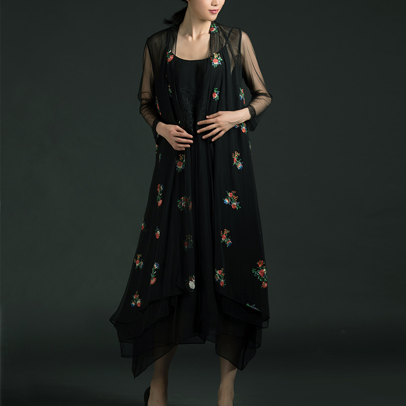 Long Tang Original Embroidery Jacobs Cardigan singleton Light and thin Easy Nine points sleeve Mid length version Ethnic style coat WL396in the Women's clothing/Boutique , Lace shirt/Chiffon shirt category - from Buy2taobao.com to provide professional Taobao agent buy service
