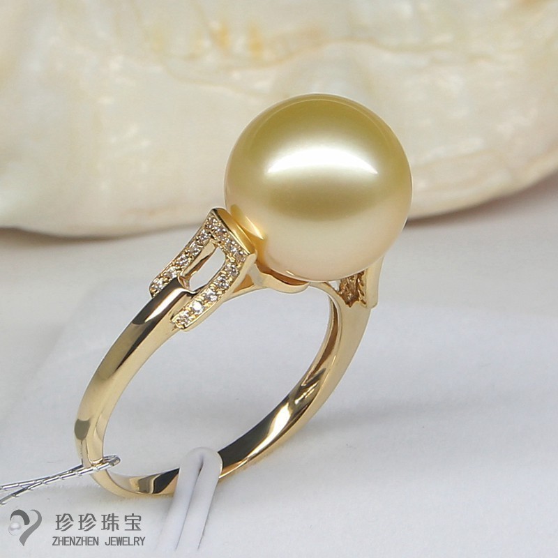 Australia Nanyang Seawater Kim 11-12mm Strong light Flawless A1AA Golden Pearl 18K Gold Ringin the Jewelry/Diamond/Jade/Gold , Natural pearls (New) , Bracelets category - from Buy2taobao.com to provide professional Taobao agent buy service