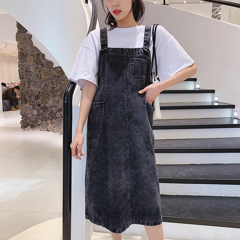 孕妇背带裙2019春季新款时尚中长款裙韩版潮妈宽松休闲孕妇牛仔裙|msdalam kategori Bekalan Ibu / Ibu / Pemakanan, bersalin, pakaian - dari Buy2taobao.com untuk memberikan perkhidmatan ejen Taobao profesional membeli