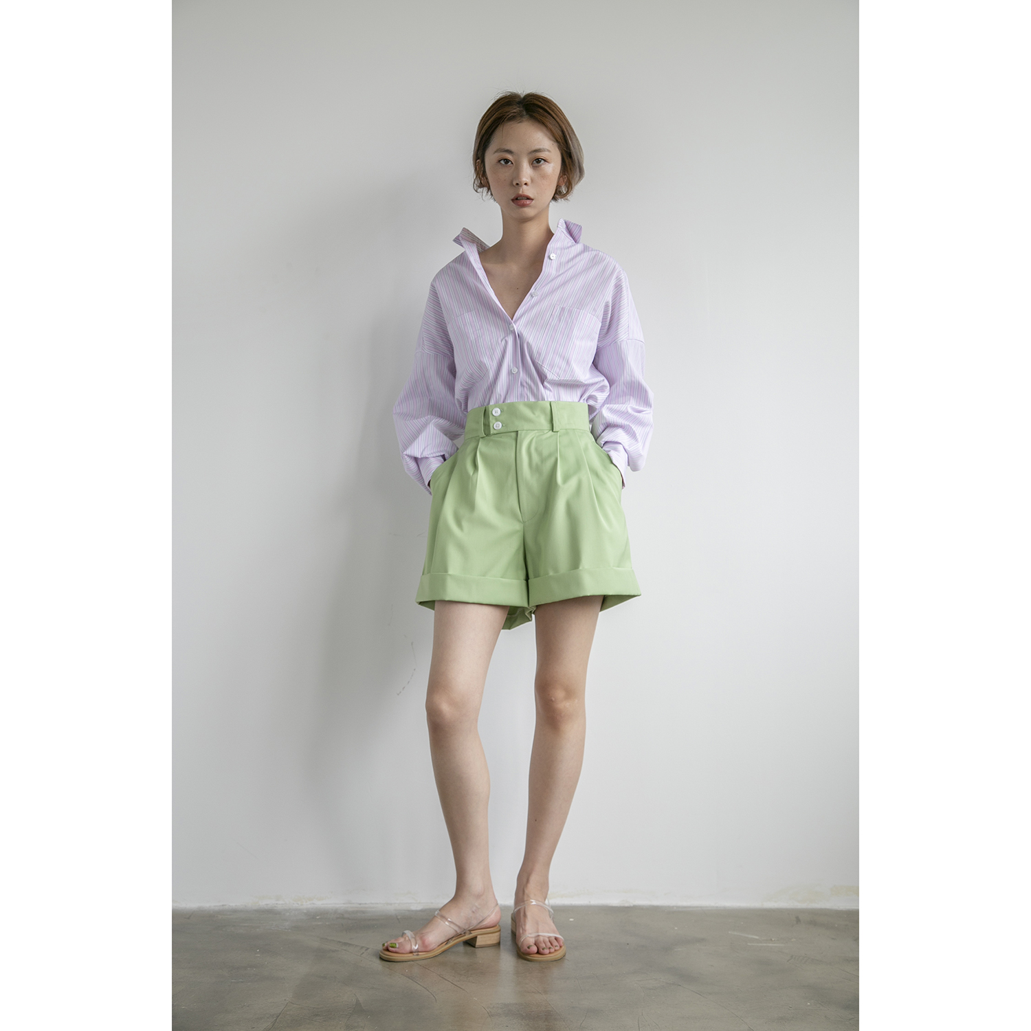 Room vol.6 green Paige suit shortsin the Women's clothing/Boutique , Pants , Suit pants/Dress pants category - from Buy2taobao.com to provide professional Taobao agent buy service