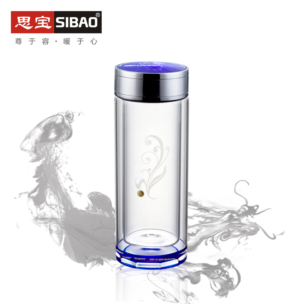 Si Bao Flagship store Blue Mercury No.2 Double Cup Pyrex Glass Birthday gift household vehicle Portable Water cupin the Tableware , Cup/Cups/Kettle , Glass category - from Buy2taobao.com to provide professional Taobao agent buy service